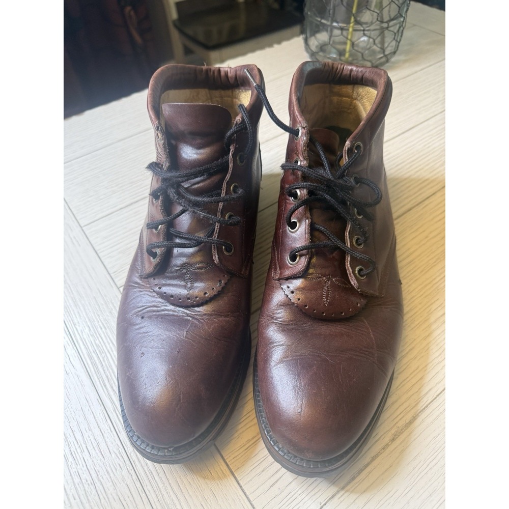 Tony Lama Sz 10 Men's Leather Vintage Lacer Roper Boots Lace Up Rustic Western